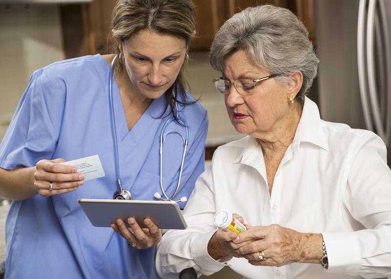 Nurse with older woman