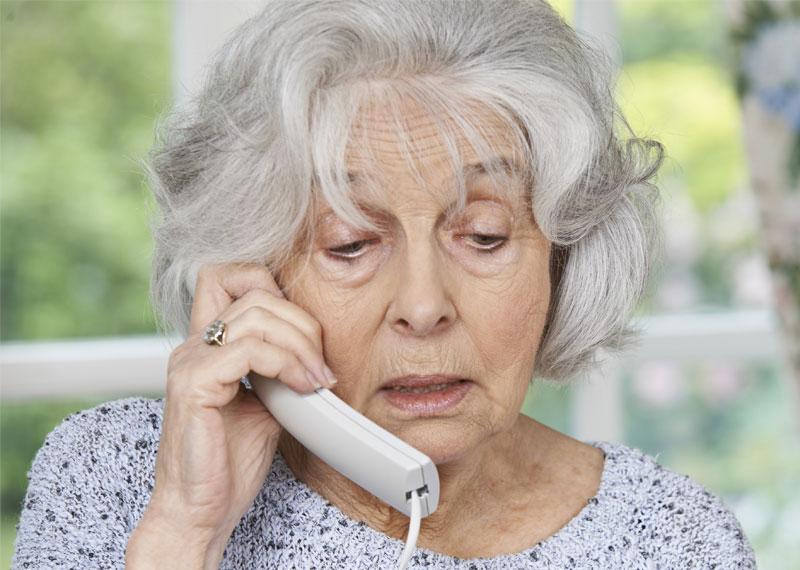 Older woman receiving phone call