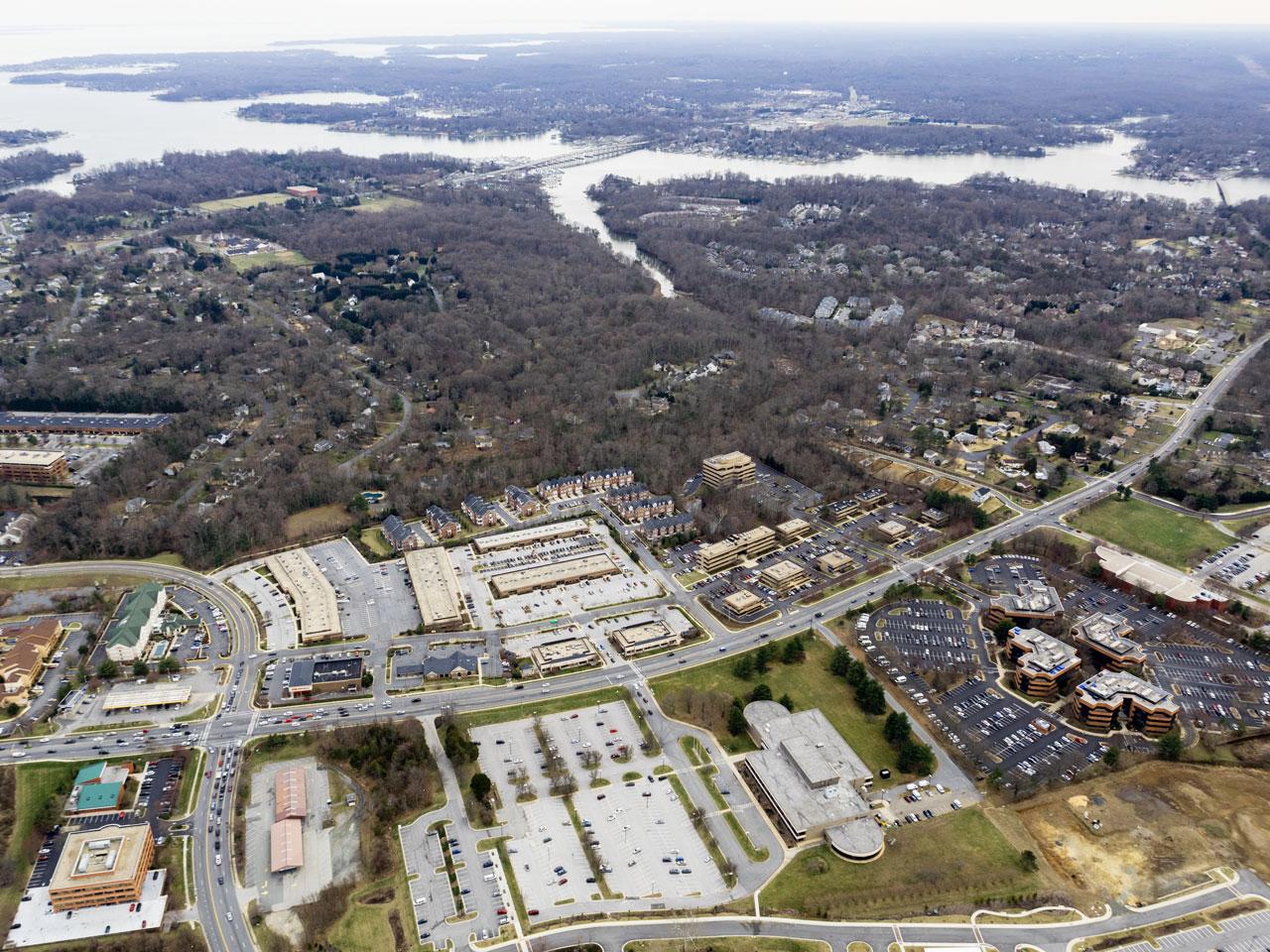 Aerial View of South River in Anne Arundel County, Maryland
