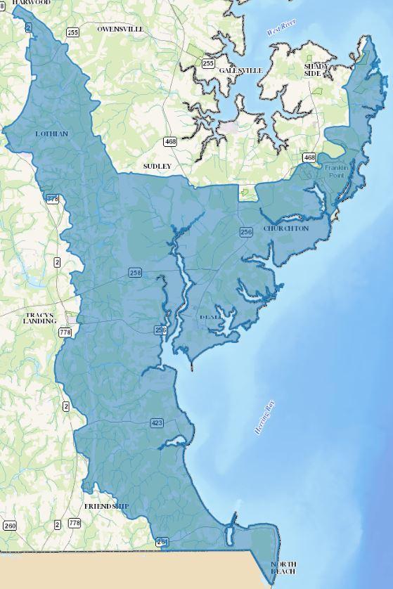 Herring Bay Watershed Map