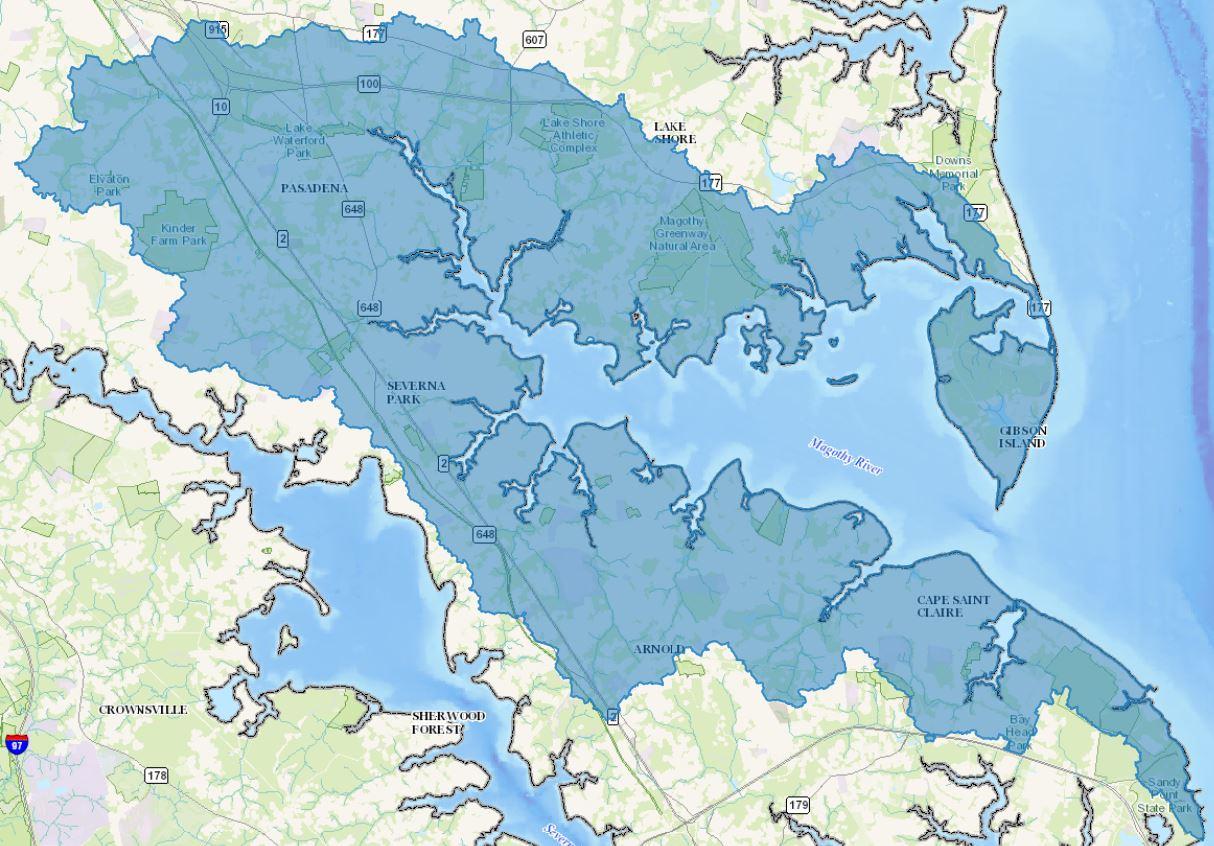 Magothy Watershed Map