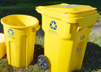 Yellow Recycling Bins