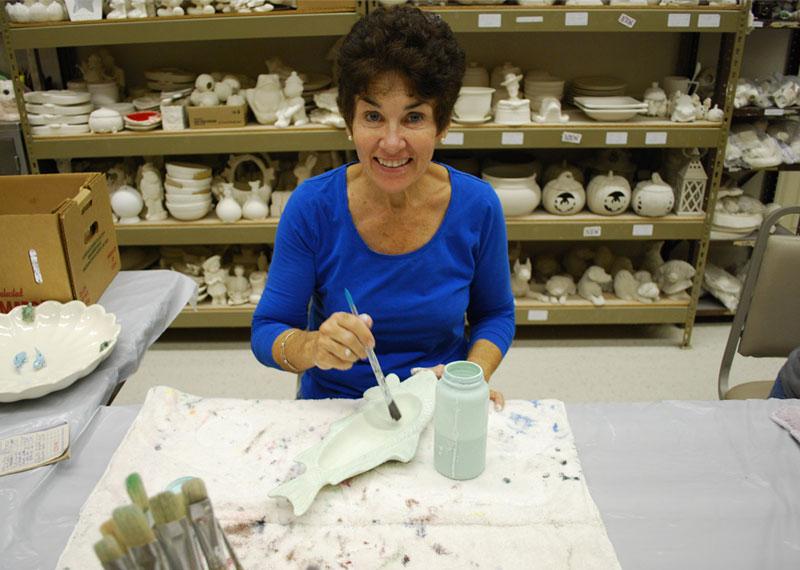 Woman in Ceramics Craft Class
