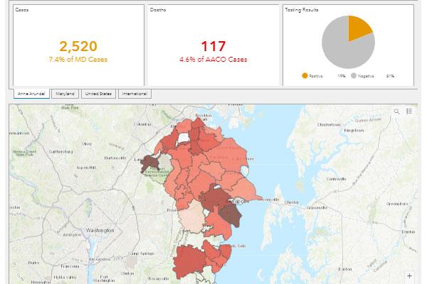 Map with covid data