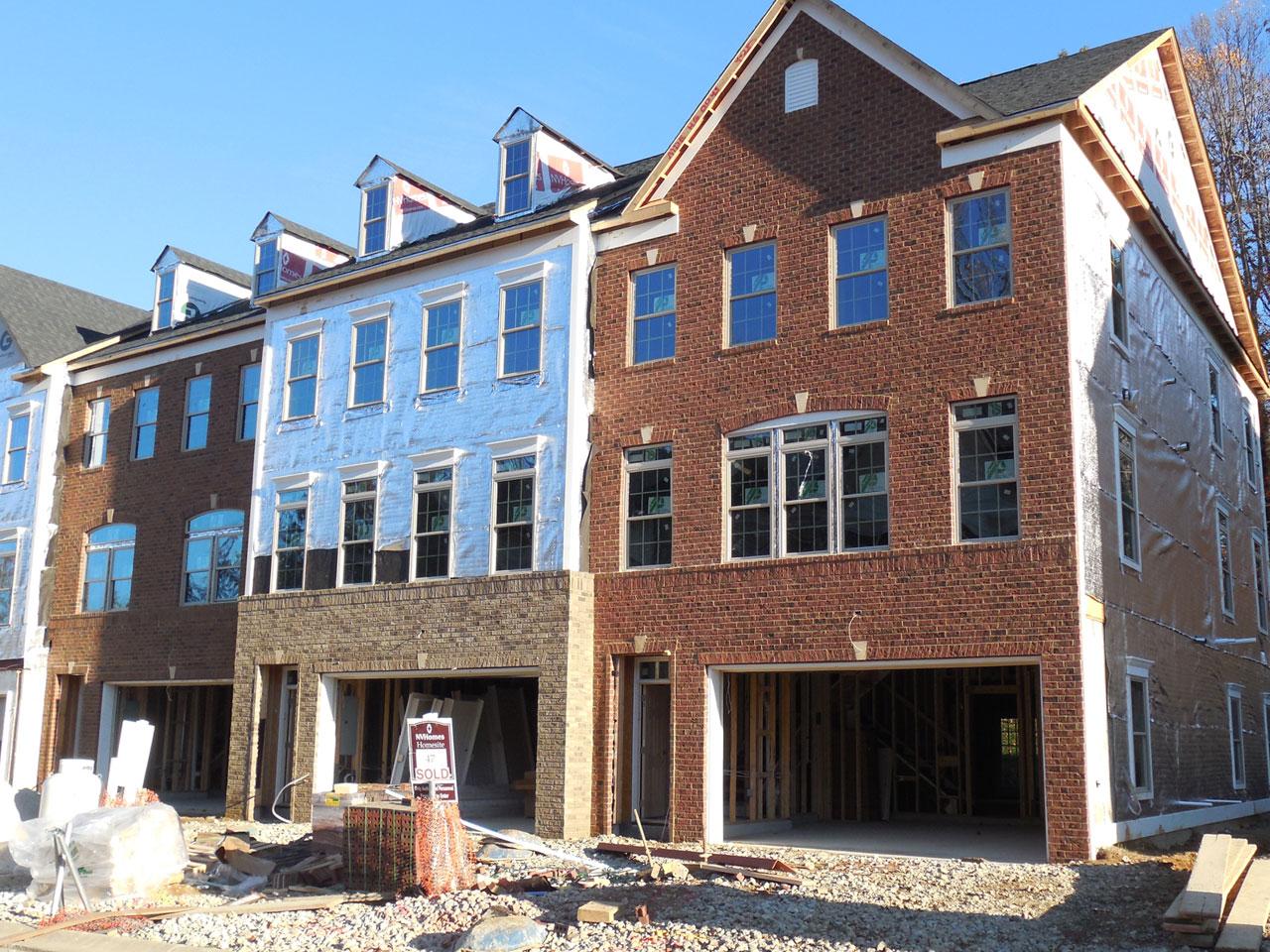 Townhouses being constructed