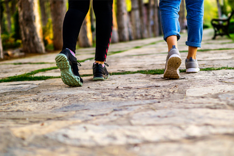 two people walking