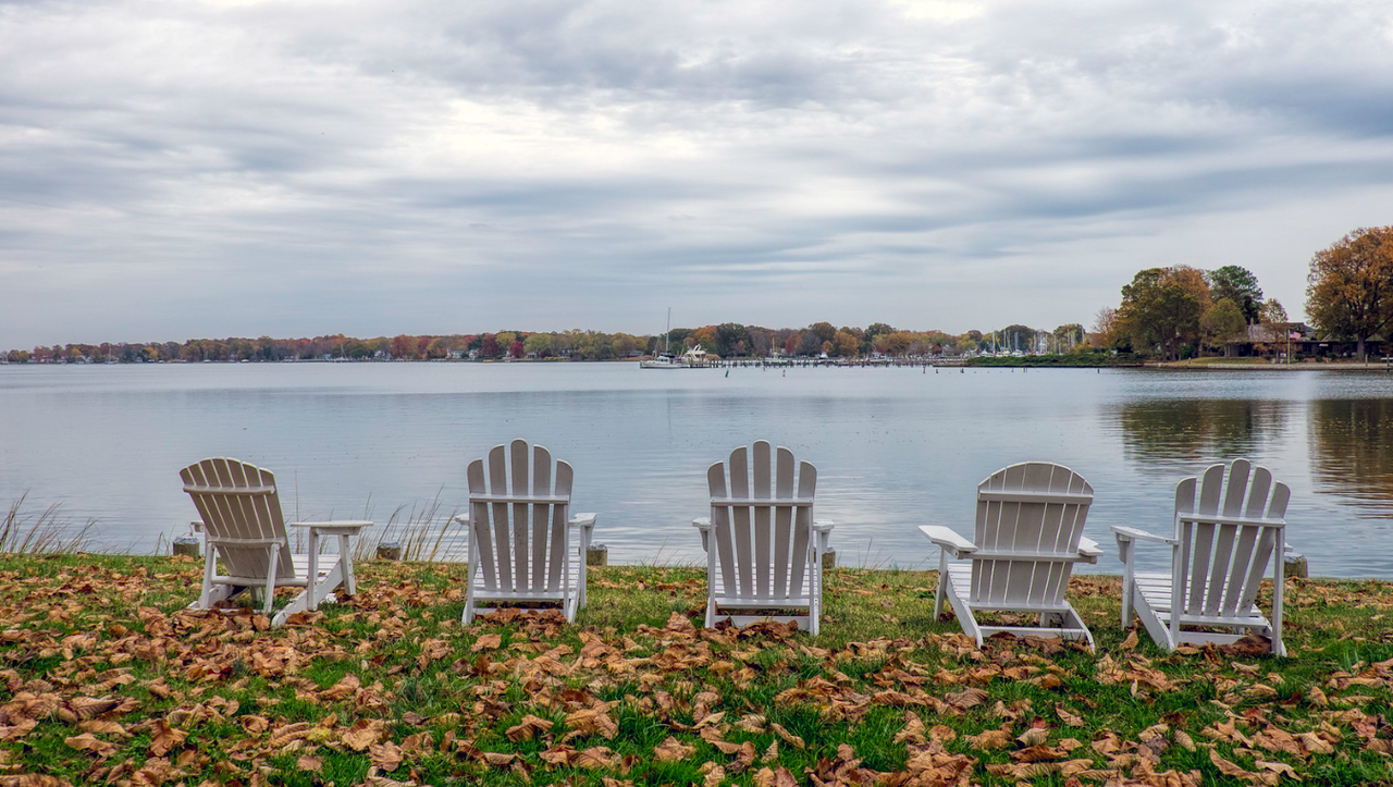 Lawn Chairs Looking Over River