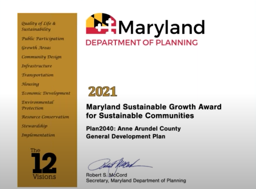 Maryland Sustainable Growth Award Graphic