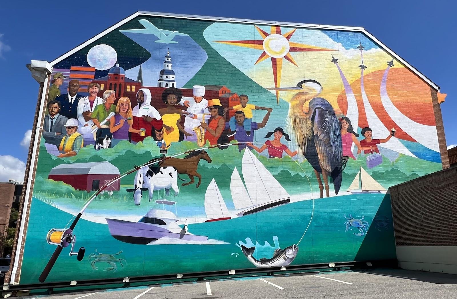 Mural on the side of the Arundel Center