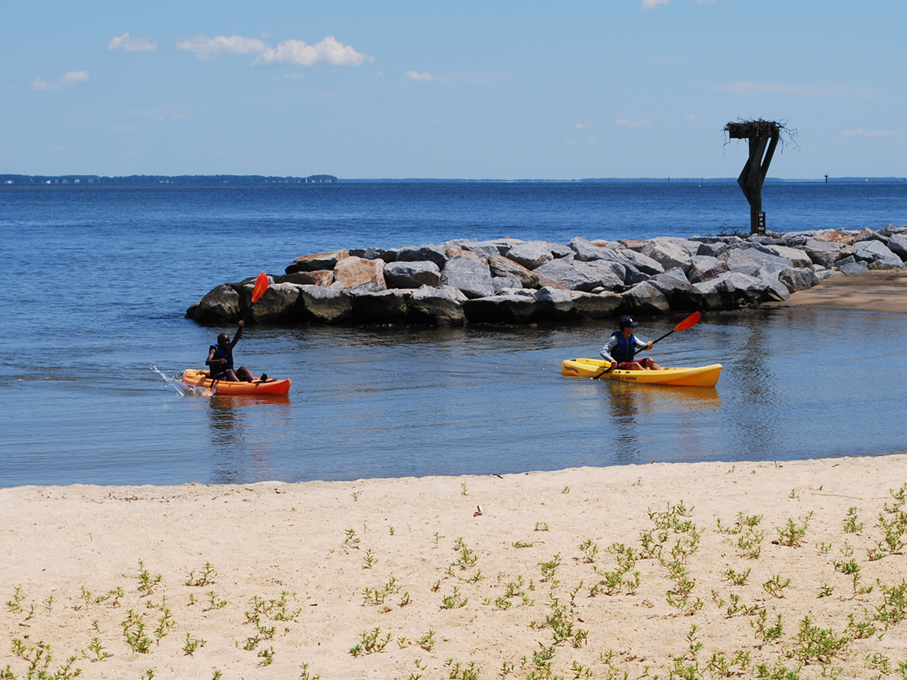 kayaks on river