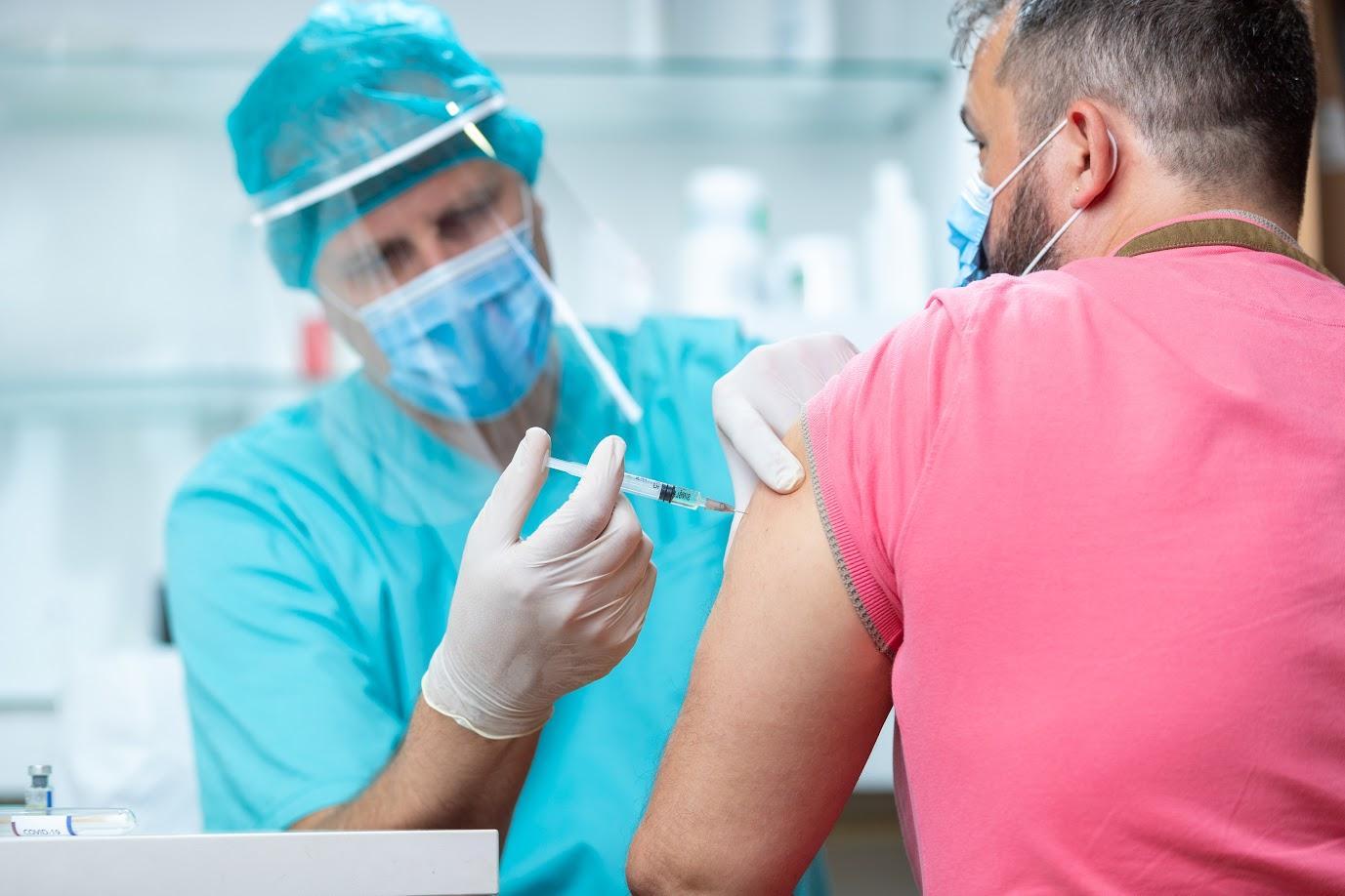 Person getting vaccinated