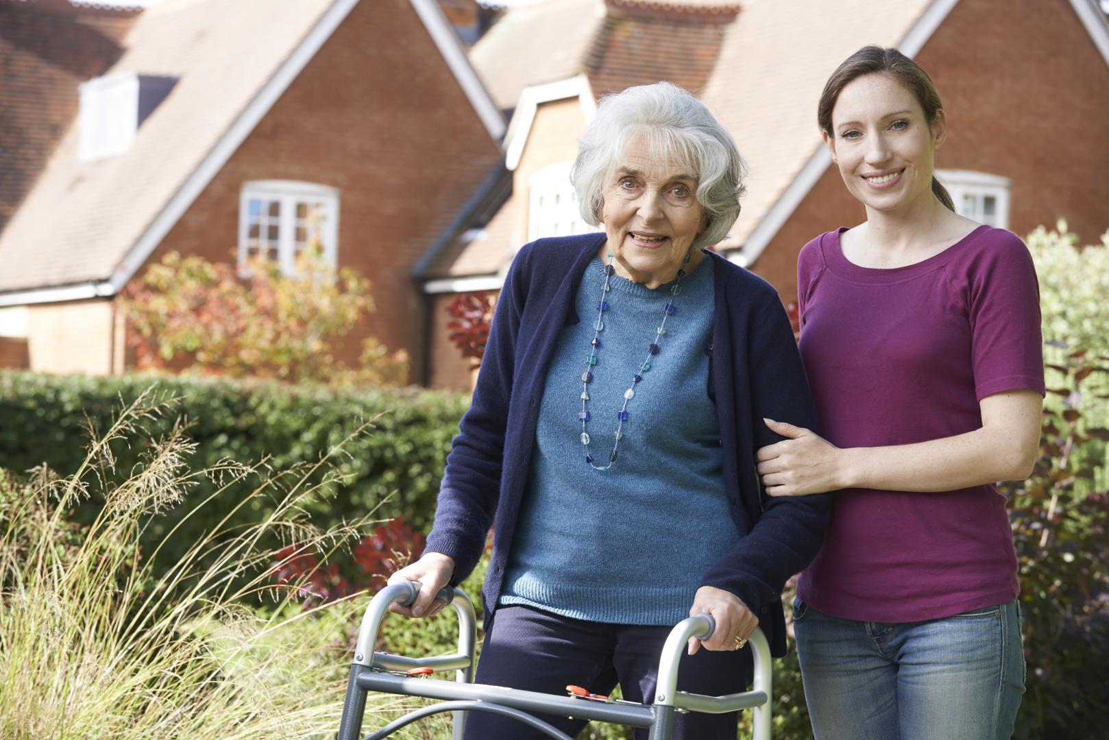 Aging Female with Caregiver