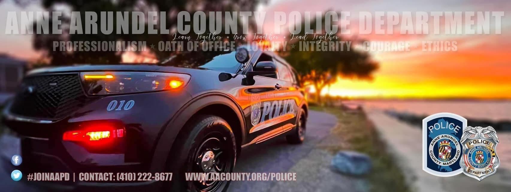 Police Car with Sunset in Background