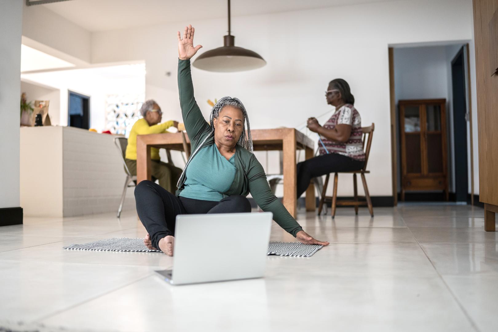 Older Woman Exercising at Home