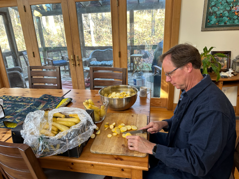 Man in dining room