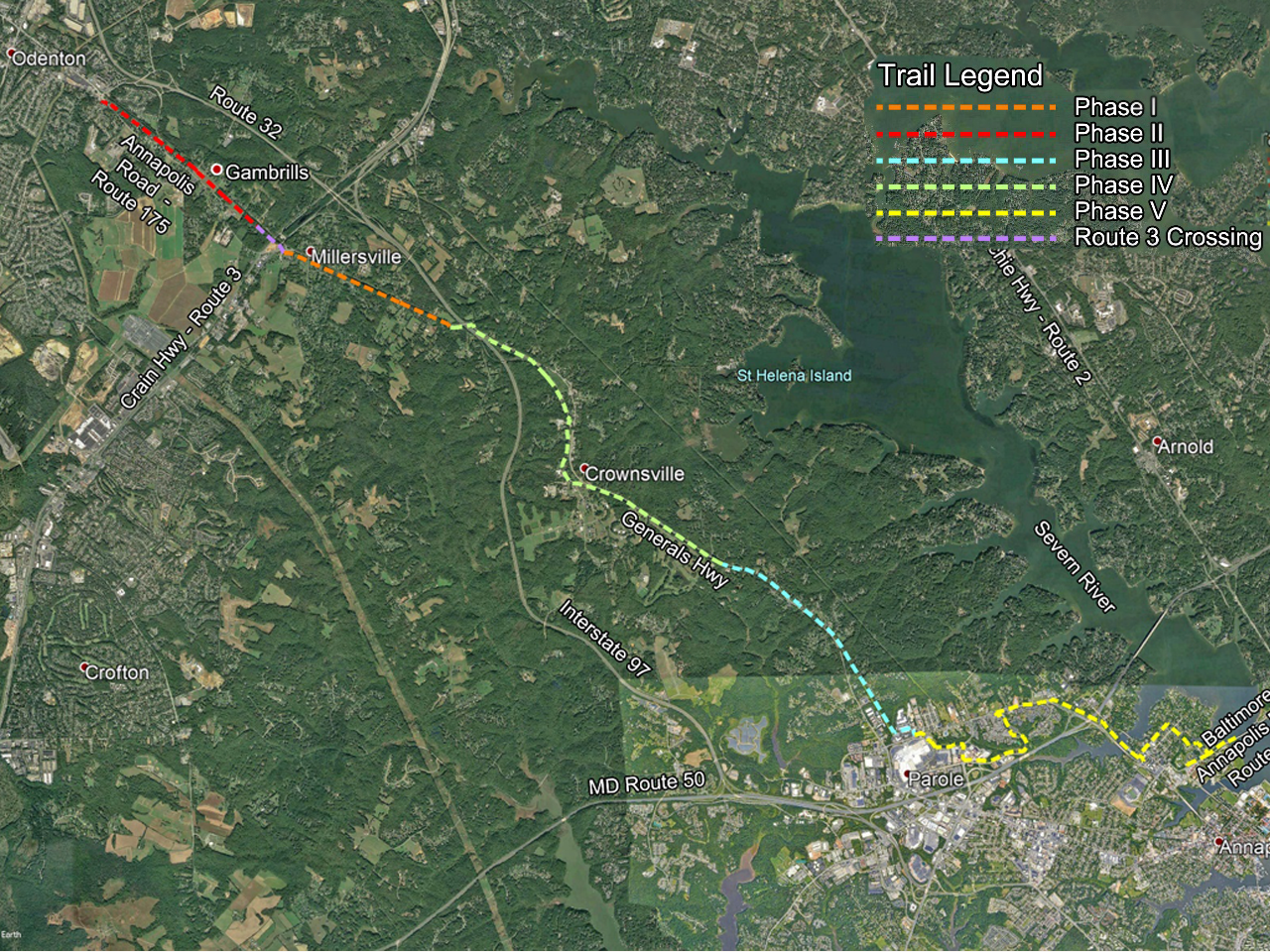 South Shore Trail Map Legend