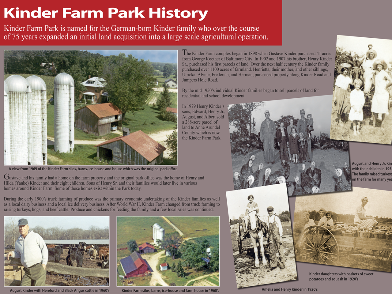 Graphic Design of History of Kinder Farm Park