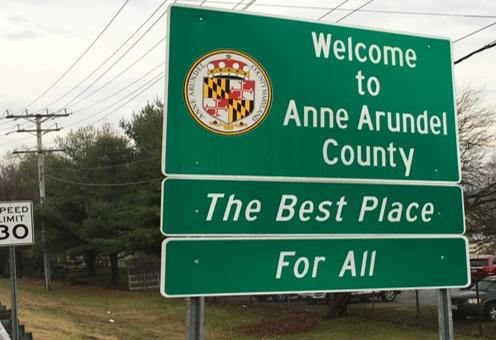 Welcome to Anne Arundel County sign