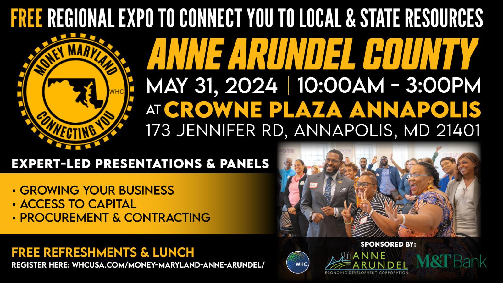 Money Maryland Event Flyer - Free Regional Expo to Connect you to Local & State Resources