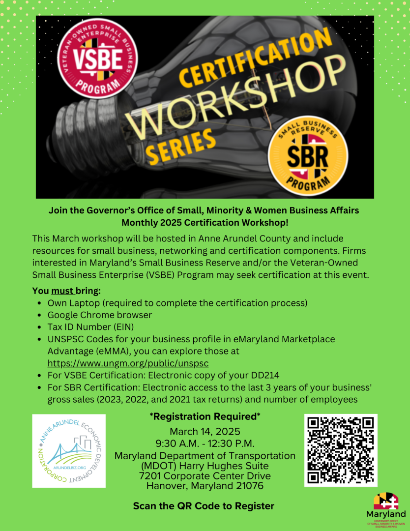 VSBE Program Certification Workshop Series