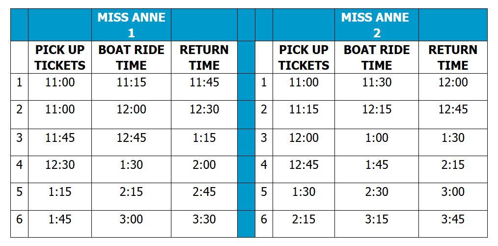 QWP Boat Schedule Riverdays 2025