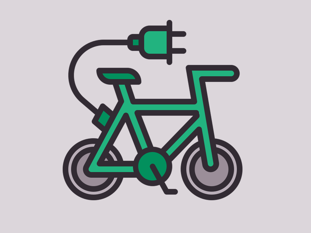 Graphic illustration of an electric bike