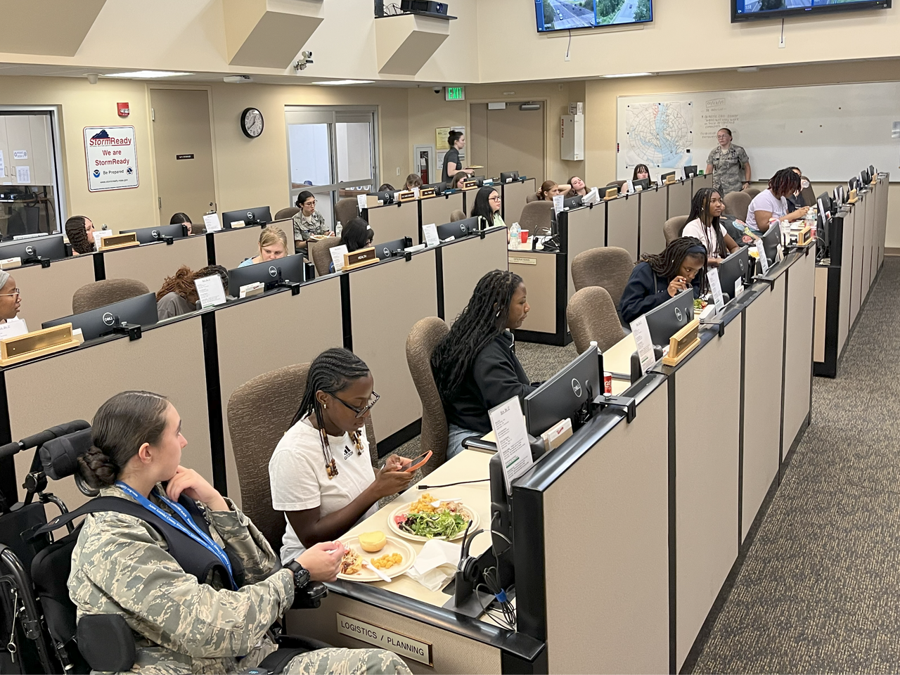 Women in office building