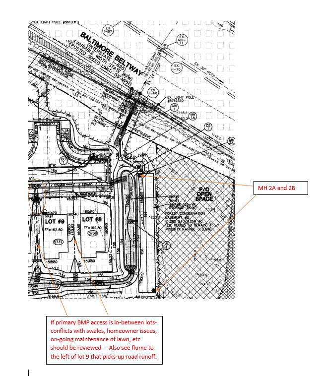 A schematic depicting a detention facility (storage tank) that does not have not have adequate access adequate access to be able to perform maintenance or reconstruct/repair in case of failure. 