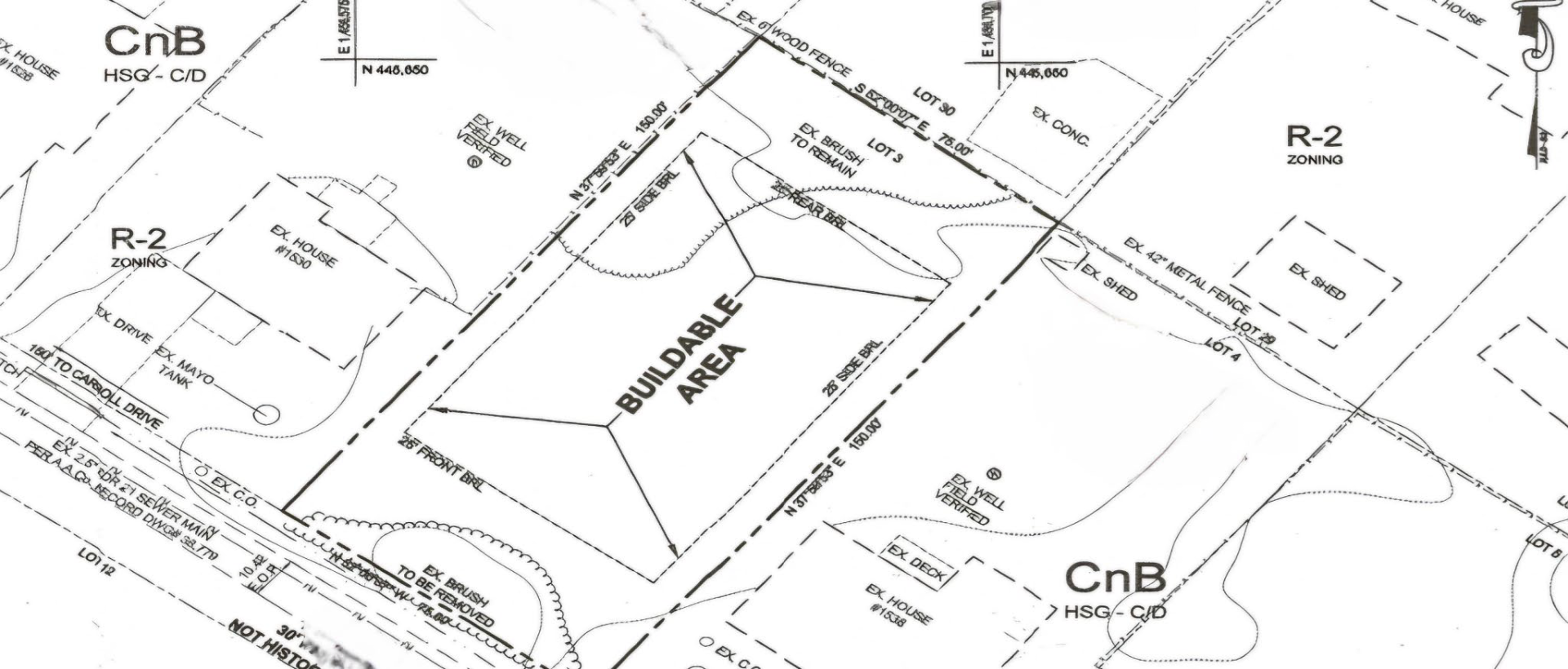An example of a grading permit plan lacking necessary details.