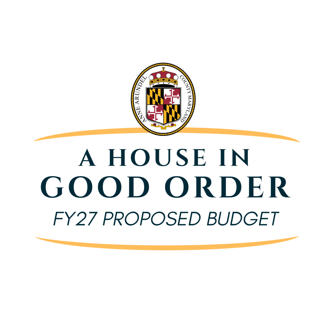 The County Seal above the words "A House in Good Order FY27 Proposed Budget"