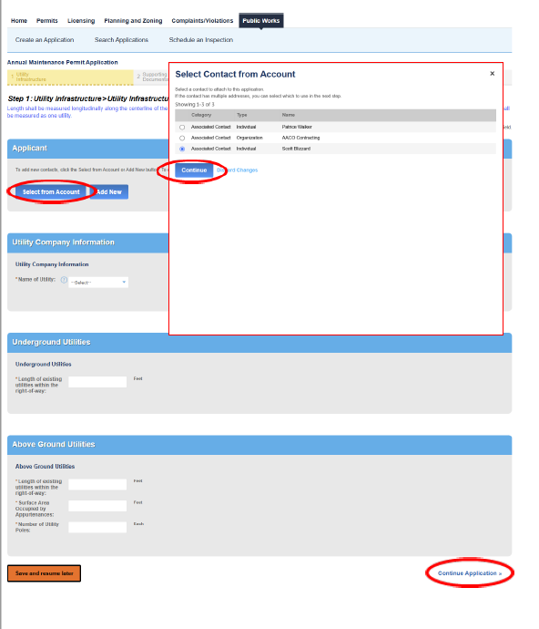 Annual Maintenance Application with User and Contractor Registration screen 2