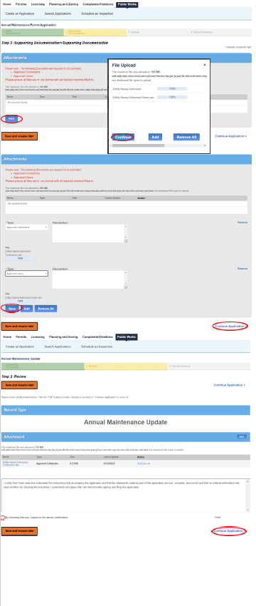 Accela Annual Maintenance Application with User and Contractor Registration Screen 3