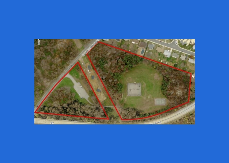 Arundel Hills Park Survey Billboard image displaying a map outline of the proposed project area
