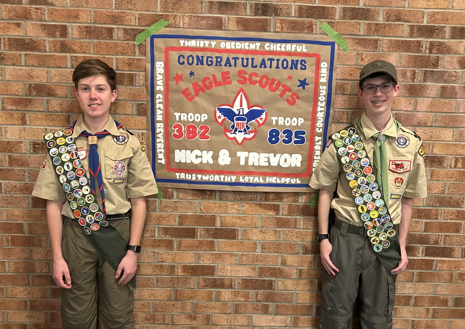 Eagle Scout Court of Honor photo of Nick Tubiolo and Trevor Shey