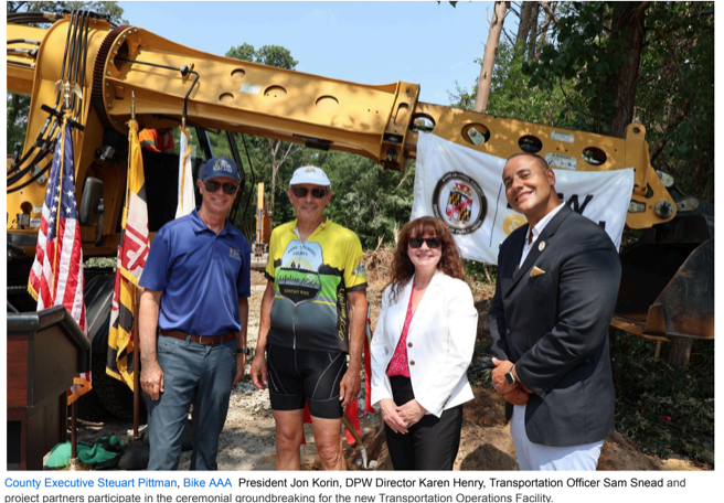 Group photo of four people, including County Executive Pittman, and among others. 