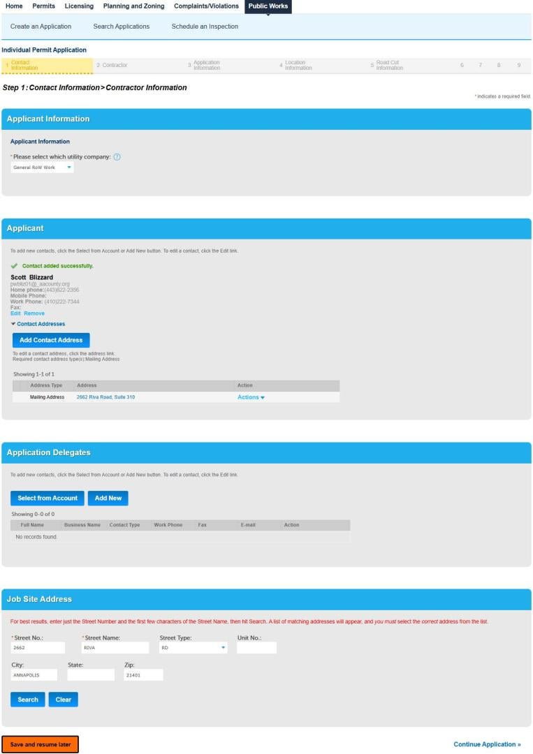 Submitting an Individual Permit Application (Non Utility) Screen 1