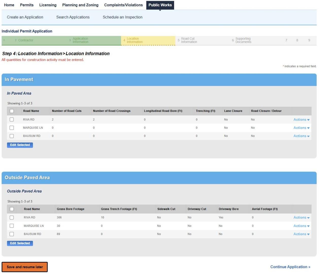Submitting an Individual Permit Application (Non Utility) Screen 3