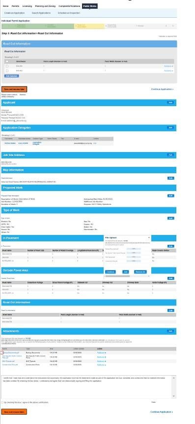 Submitting an Individual Permit App Non-Utility screen 5