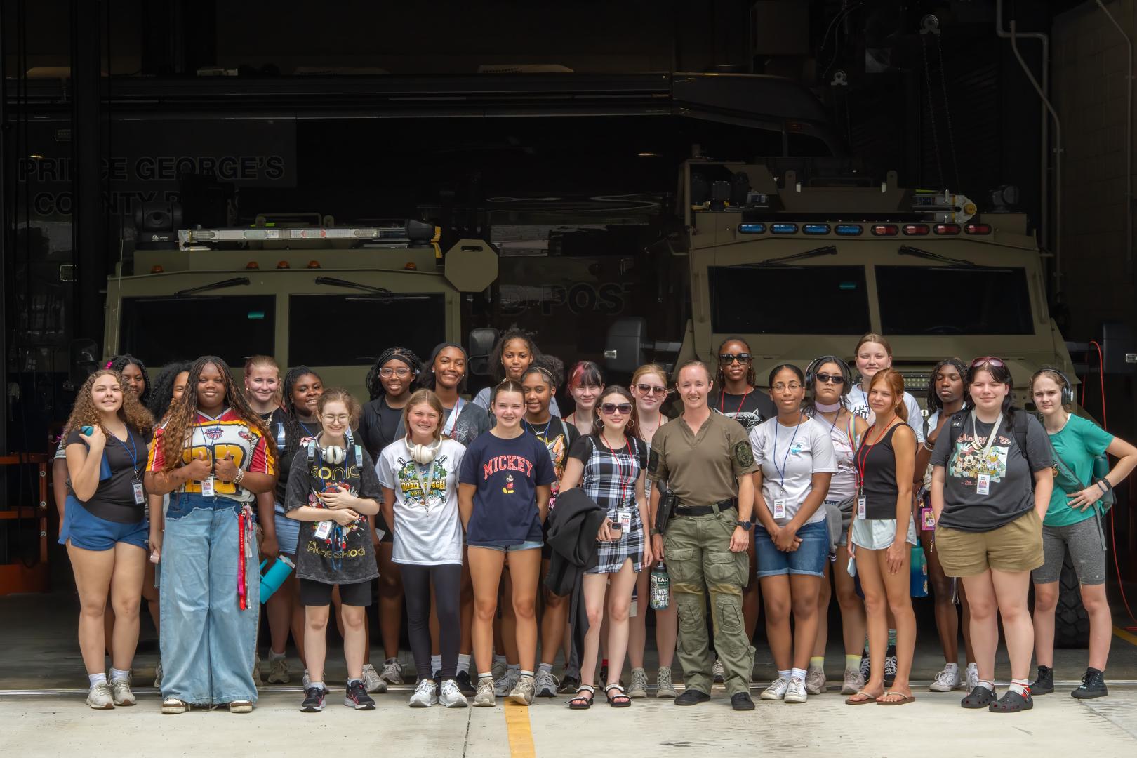 Group of young women participating in the HERoes on the HERizon camp
