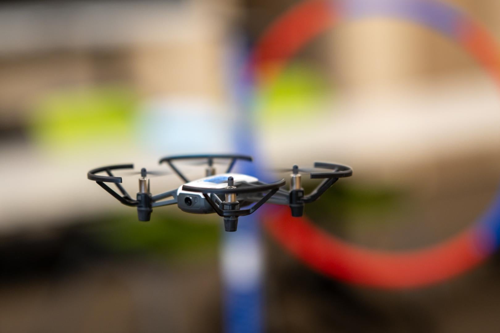 A drone flying at the Heroes on the Horizon camp